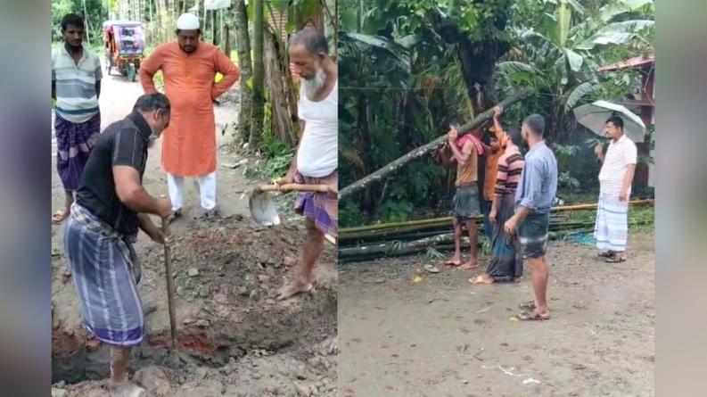 জলাবদ্ধতা নিরসন করে দিলো যুবদল নেতা