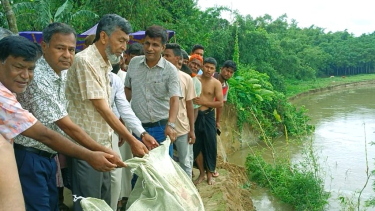 পীরগঞ্জে টাঙ্গন নদীর ভাঙ্গন রক্ষা কাজ উদ্বোধন