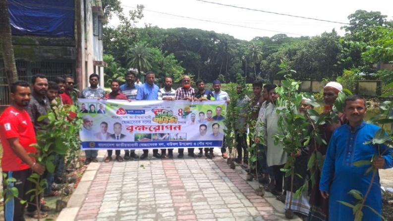 বাউফলে সেচ্ছাসেবক দলের প্রতিষ্ঠাবার্ষীকি উপলক্ষে বৃক্ষরোপন