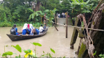 তালতলীতে সেতু ভেঙে খালে, শিক্ষার্থীসহ গ্রামবাসীর ভরসা এখন নৌকা