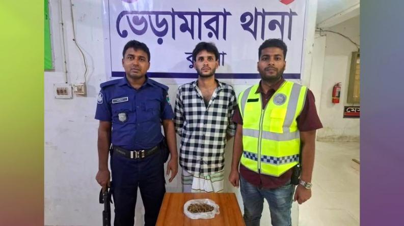 কুষ্টিয়ায় ১০০ গ্রাম গাঁজাসহ গ্রেপ্তার ২৬ বছর বয়সী যুবক