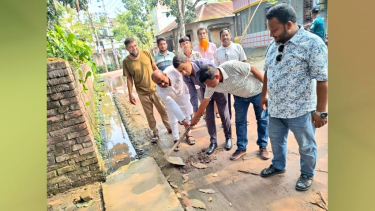 নওদাপাড়ায় জলাবদ্ধতা কমাতে ড্রেন নির্মাণ শুরু